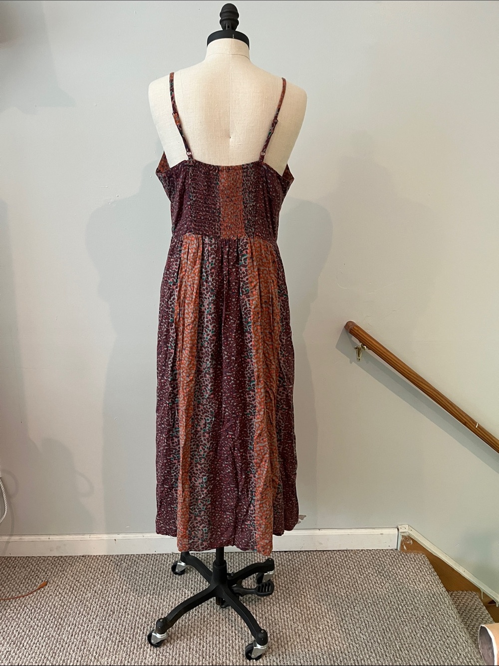 Angie colorful sundress midi button front L - Picture 5 of 9